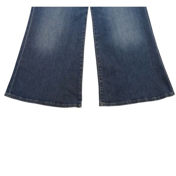 FRAME Le Pixie Palazzo Jeans Crosslane Wash Wide Leg Denim Size 32 - Picture 4 of 6